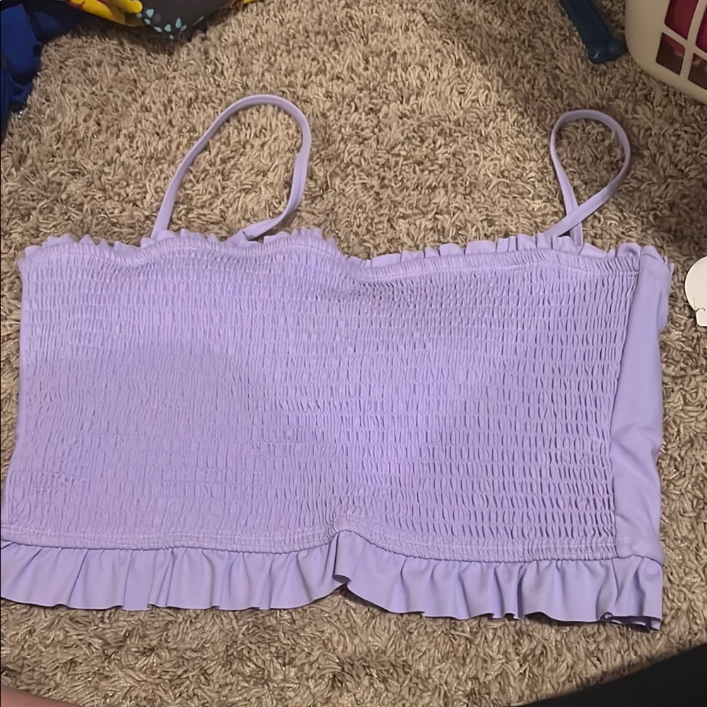 Lavender Smocked Swim Top